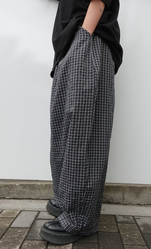 チェックボリュームラフパンツ